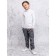 Turtleneck for a boy, height 122 cm, white color