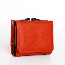 Women's wallet on the button, redhead color