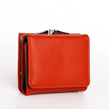 Women's wallet on the button, redhead color