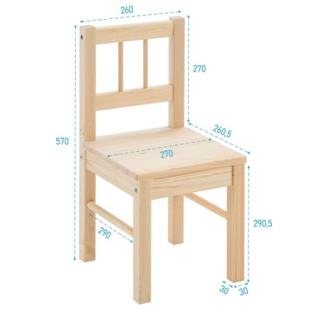 Children's chair Svala, 27x57x29, Massive Pine-1