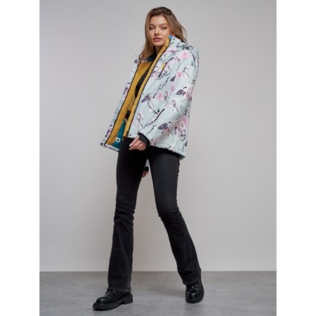Ski jacket female, size 42, turquoise color-12