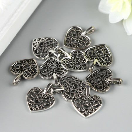 Suspension "openwork heart" Color silver-1