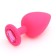 Anal traffic jam-hoods, with a crystal, without vibration, Soft silicone, 44 x 94 mm, pink