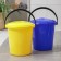 A bucket with a fixing lid and drain, 10 l, color mix