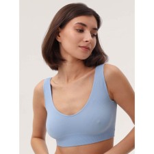 Топ женский бралетт женский на широких бретелях в рубчик Mirey Top Bralette, размер 42-44, цвет незабудка