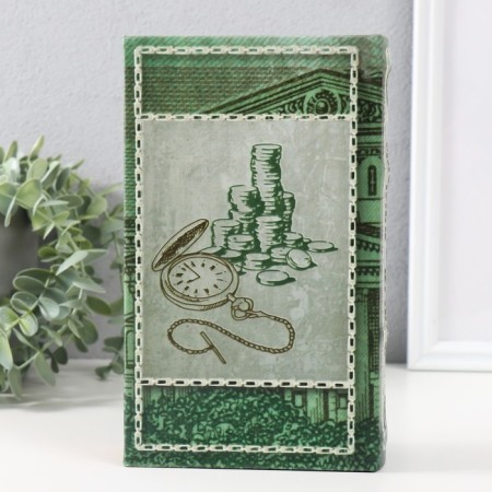 Safe Brush tree to the leatherette "Time - Money" 3D embossing 21x13x5 cm-6