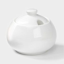 Porcelain sugarian with a Wilmax lid, 210 ml, white color