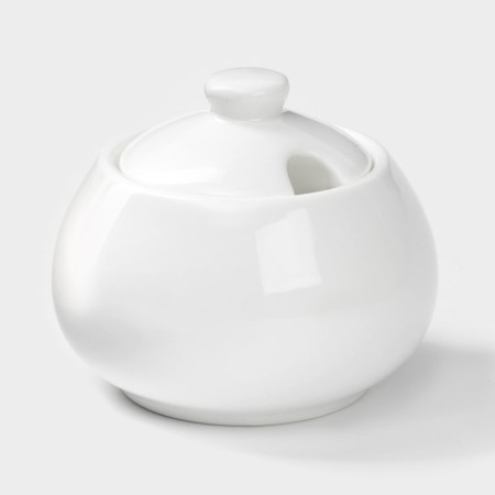 Porcelain sugarian with a Wilmax lid, 210 ml, white color