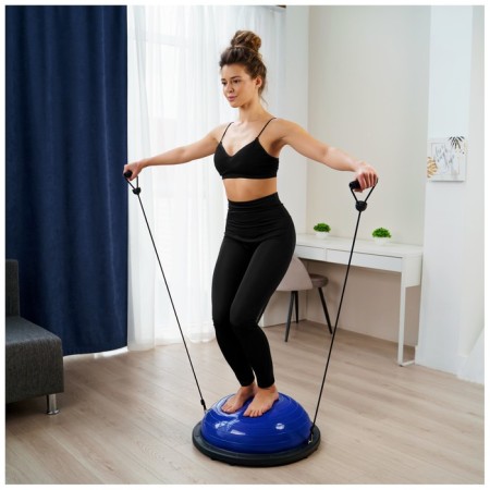 Half -sphere bosu gymnastic, with a pump, 55x25 cm, blue color-2