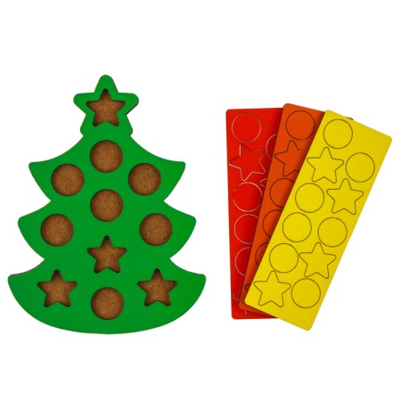 New Year's mosaic "New Year! Elegant Christmas tree ”, 17 × 12.5 × 2 cm, circle: 1.8 cm, star: 2.4 cm-2