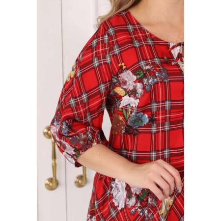 Female blouse, size 52, red color-11