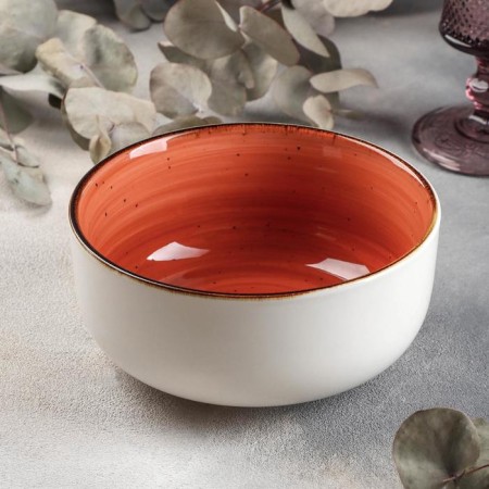 Ceramic sapphire salad, d = 15.5 cm, orange color