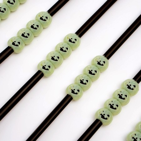 Pumpkin cocktail tubes, set 6 pcs., Glows in the dark-2