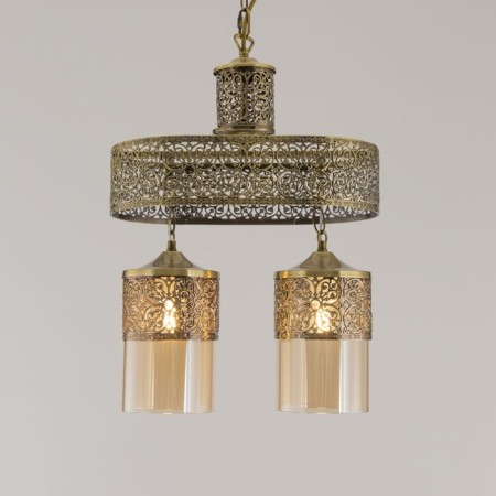 Suspended lamp Citilux "Emir" CL467223, 36x36x48 cm, 2x75W, E27, brown color-3