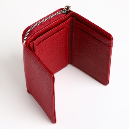 Women's wallet on a magnet, burgundy color-4