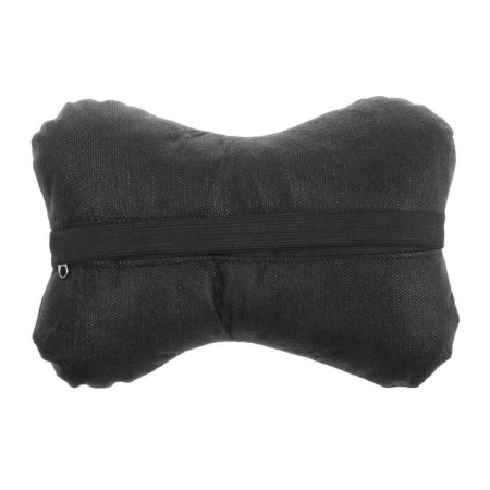 Car bone pillow, on the headrest, eco -leather, black, 16x24 cm-6