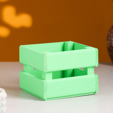 Wooden Kashpo 12 × 11 × 9 cm "odnushka light", two -strip, green giving beautifully-1