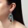 Hanging earrings "Mirror" magical, the color is blue-white in silver