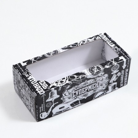 Self -charged box, with a window, "Superman", 16 x 35 x 12 cm-1