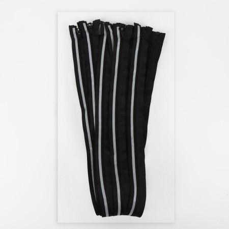 Lightning "Spiral", with a reflective strip, No. 5, connective, castle machine, 80 cm, black color-2
