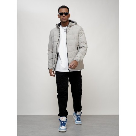 Male spring jacket, size 48, light gray color-14