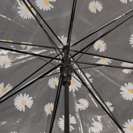 Umbrella - a semiautomatic “chamomile” cane, 8 spokes, r = 45 cm, transparent/white color-5