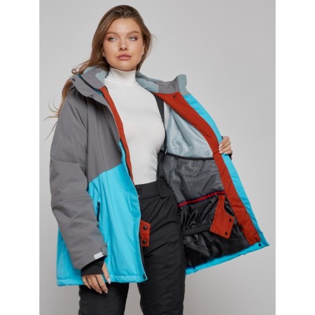 Ski jacket women's winter, size 60, blue color-13