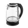 Electric kettle KitFort KT-655, glass, 1.5 l, 2200 watts, black-silver
