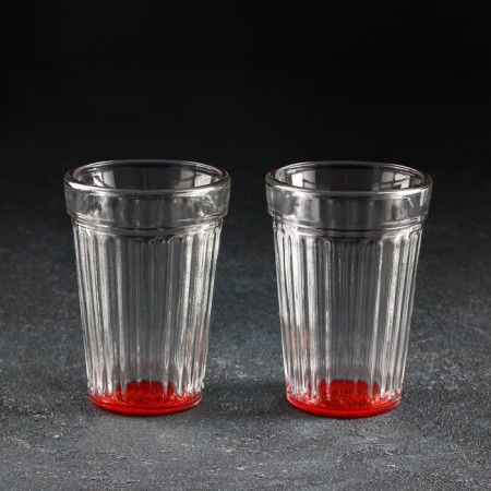 A glass of faceted "brightness", glass, 250 ml, color bottom-4