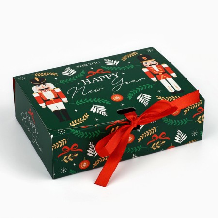 Box folding double -sided "Nutcracker", 16.5 x 12.5 x 5 cm, without tape, new year-2