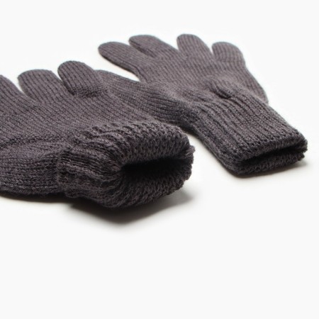 Female gloves, dark gray color, size 18-2