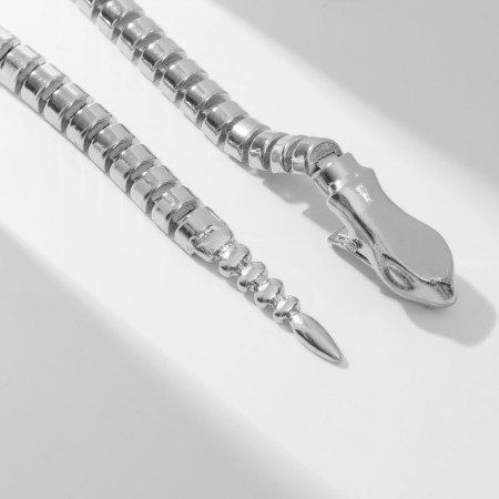 Neck metal "Snake" fastener-panel, color silver, 48 cm-3