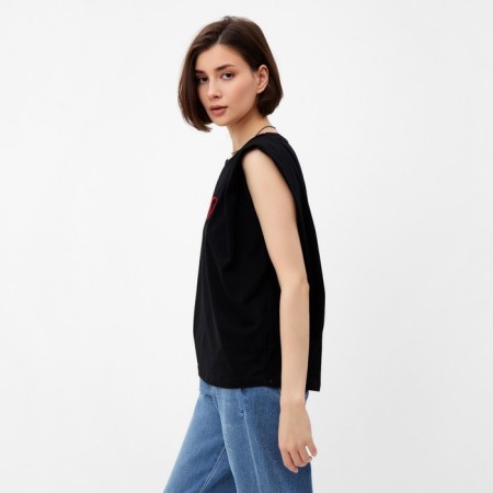 Women's T-shirt Minaku "Heart" Color Black, Rr. 44-2