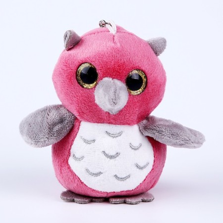 Soft toy "Owl with a gray beak", on a key fob, 10 cm, MIX color-4