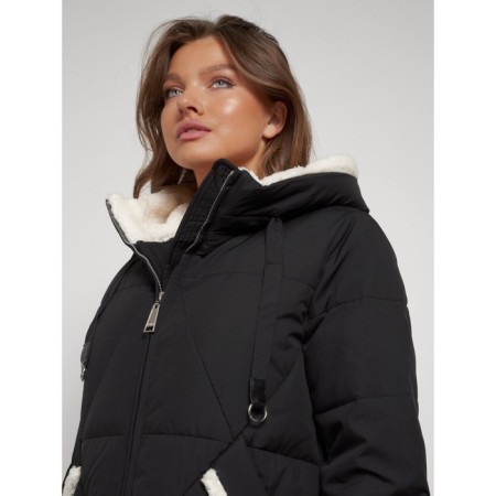 Coat insulated winter female, size 50, black color-10