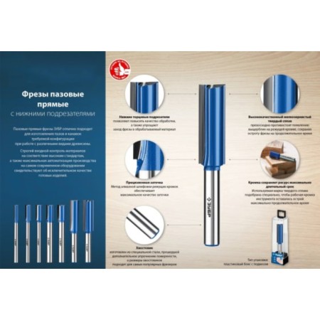 Frases groove bison 28755-18-60, straight, with cutters, shank d = 12 mm, 18 x 60 mm-2
