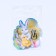 Magnet with a plotch-layer "Rabbit and chicken", 6.9 x 7 cm.