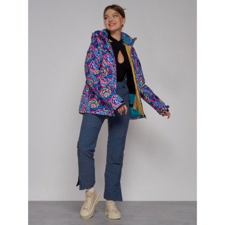 Ski jacket female winter, size 42, blue color-7