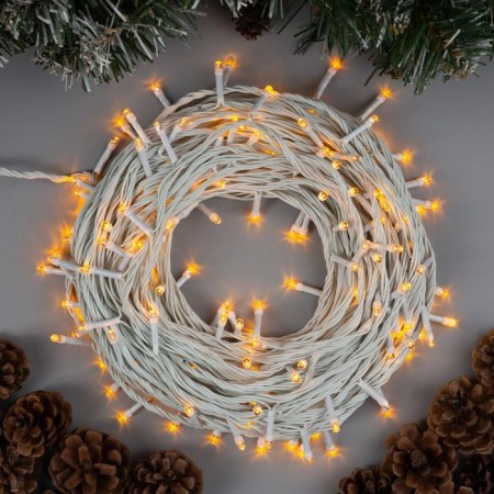 Garland “thread” 20 m, IP20, white thread, 200 LED, yellow glow, 8 modes, 220 V