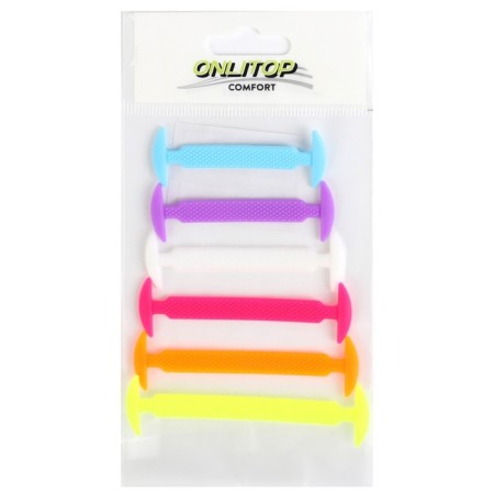 A set of shoes for shoes, 6 pcs, silicone, flat, multi -sized, 7 mm, 7.5 cm, “Rainbow” color-4