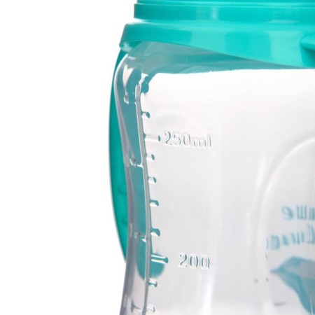 A bottle for feeding "Our Treasure", a classic throat, fitted, with handles, 250 ml., From 0 months., Biryuza color-4
