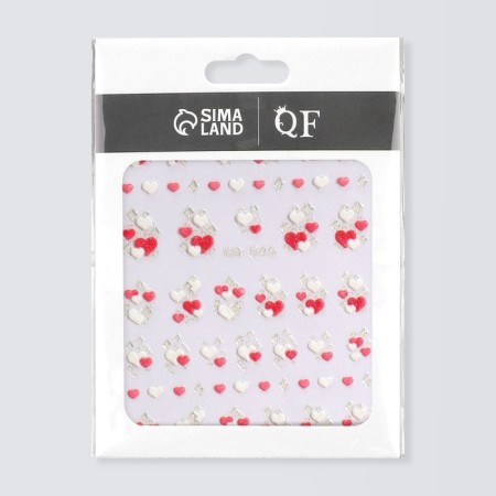 Nail stickers 6.5*5.5cm hearts CO-046 red/white volume Subway QF-3