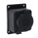 Universal socket, wall, 16 a, with salary, IP 44, with a plug, rubber, black