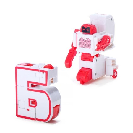 A set of robots "alphabet", transforms, light and sound effects, 6 letters, gather in 1 robot-7