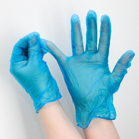 Gloves A.D.M. vinyl, size XL, 100 pcs/pcs, blue color-1