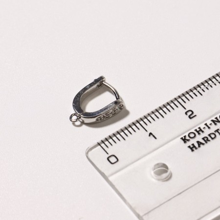 Schwenzes with zircon "oval", white color in silver-2