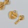Magnetic metal lock "Key and lock" gold 2.3x3.4x0.5 cm
