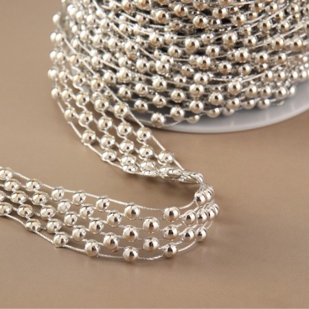 Beads on threads, flat, 14 mm, 9 ± 1 m, silver color-1