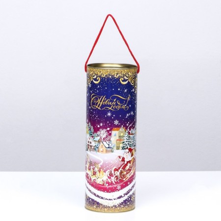 Gift box, a tube for the bottle "New Year" 120x345mm (325 mm intra -height)-3