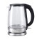 Electric kettle KitFort KT-619, glass, 1.7 l, 2200 watts, auto shutdown, silver